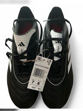 adidas Black and White Men's Goletto IX FG/MG Soccer Cleats